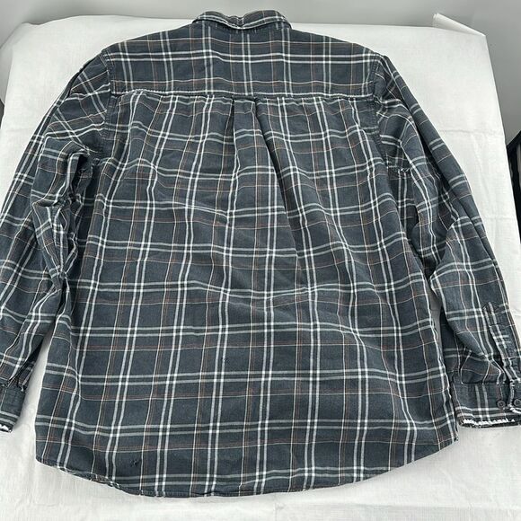 Calvin Klein Jeans Shirt Mens Extra Large Plaid Button Down Distressed 90s Y2K - Picture 2 of 9